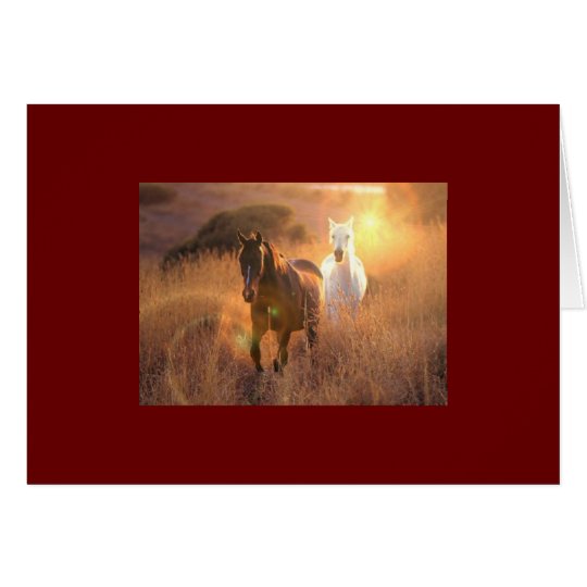 Galloping Wild Horses Greeting Card