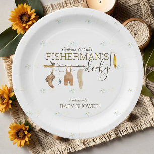 Gallops And Gills Fisherman's Derby Baby Shower  Paper Plate