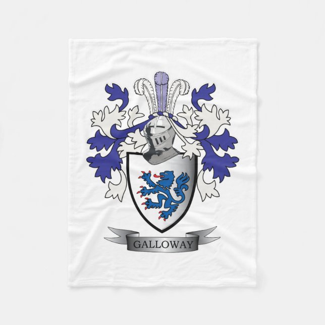 Galloway Family Crest Coat of Arms Fleece Blanket (Front)