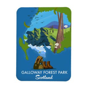 Galloway Forest park Scotland map Magnet