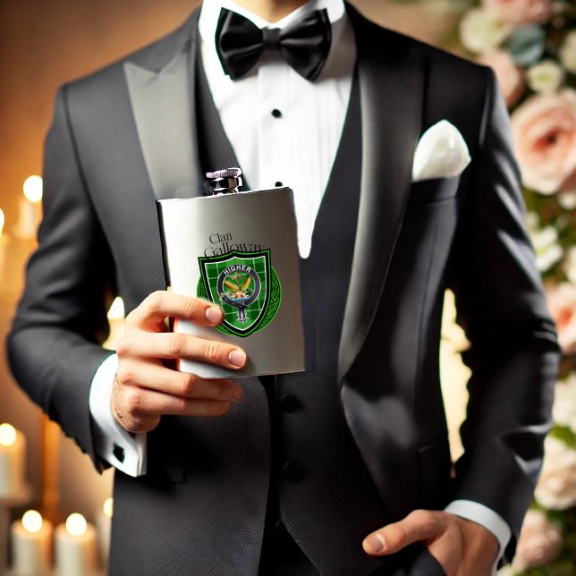 Galloway Scottish Clan Tartan & Crest Hip Flask (Creator Uploaded)