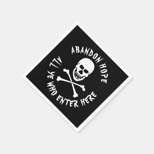 Gallows Humour Dante's Inferno Skull Crossbones Napkin (Corner)