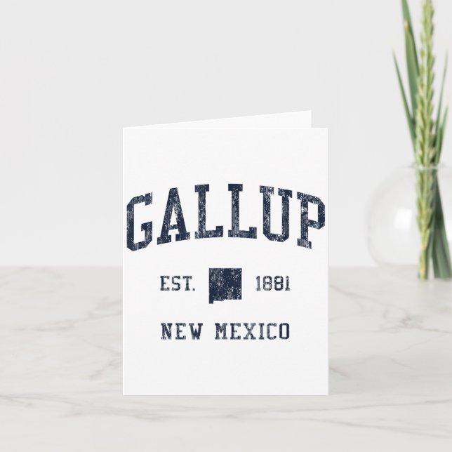 Gallup Nm Jn1 Vintage Athletic Blue Design  Card (Front)