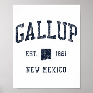 Gallup Nm Jn1 Vintage Athletic Blue Design  Poster