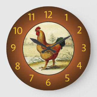 Gallus Domesticus (Rooster) Kitchen - Large Clock