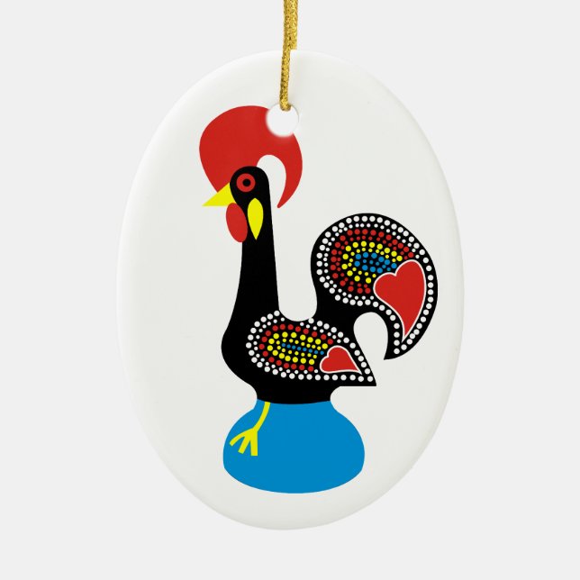 Galo de Barcelos Ceramic Tree Decoration (Front)