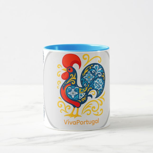 Galo de Barcelos Mug – Portuguese Rooster Azulejo  (Center)