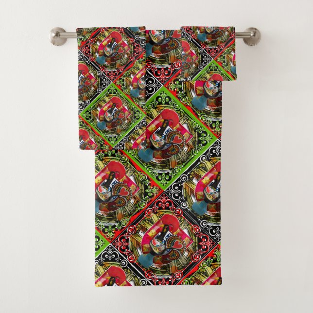 Galo de Barcelos, Portugal Bath Towel Set (Insitu)