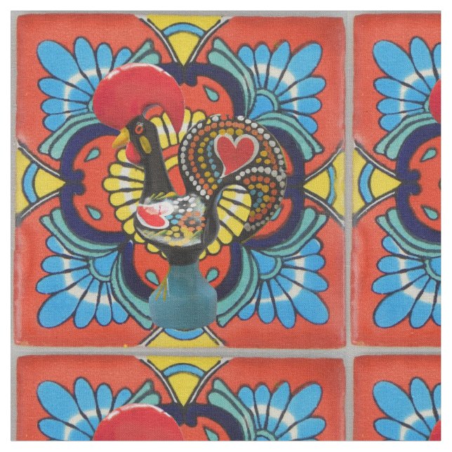 Galo de Barcelos, Portugal Fabric (Close Up)