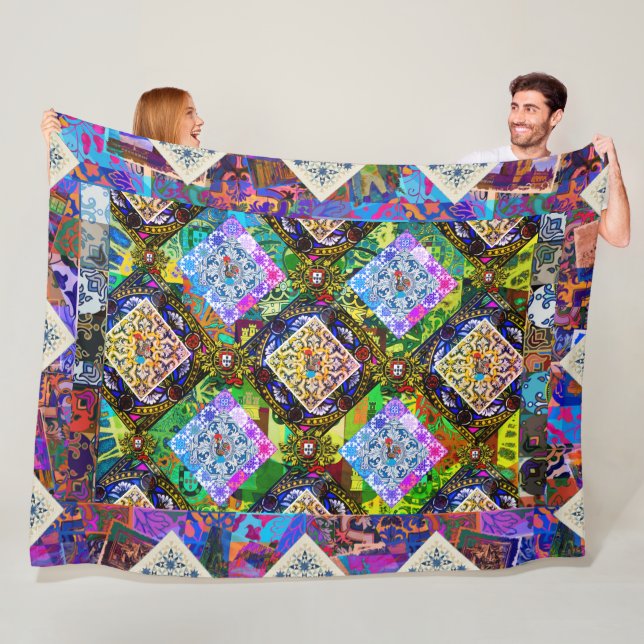 Galo de Barcelos, Portugal Fleece Blanket (In Situ)