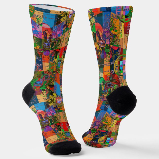 Galo de Barcelos, Portugal Socks (Angled)
