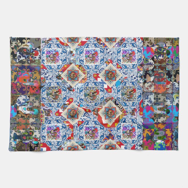 Galo de Barcelos, Portugal Tea Towel (Horizontal)