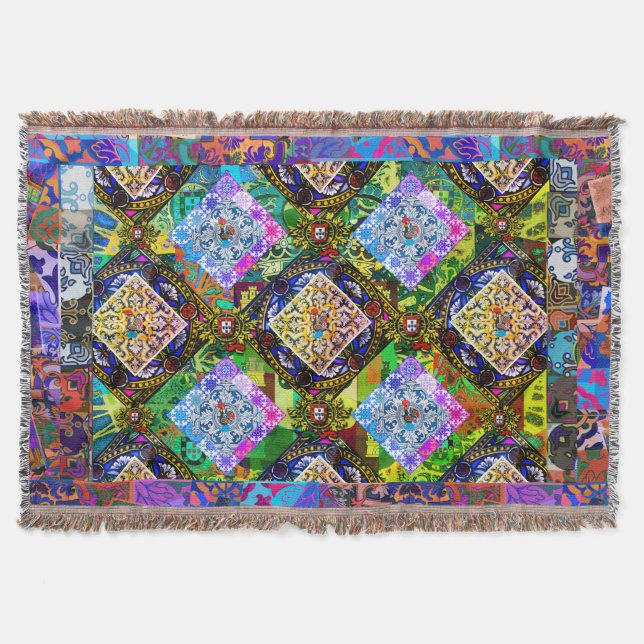 Galo de Barcelos, Portugal Throw Blanket (Front)