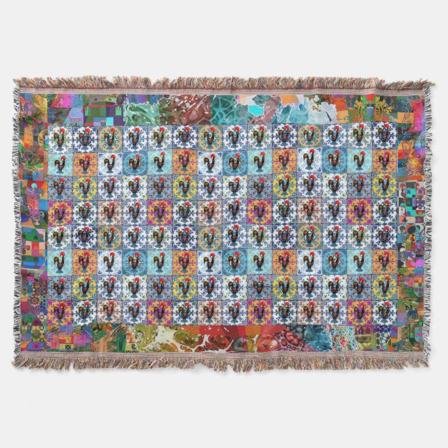 Galo de Barcelos, Portugal Throw Blanket (Front)