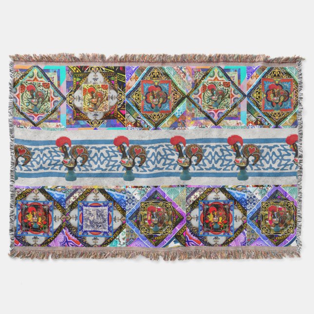 Galo de Barcelos, Portugal Throw Blanket (Front)