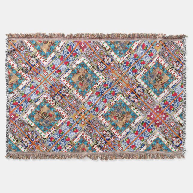 Galo de Barcelos, Portugal Throw Blanket (Front)