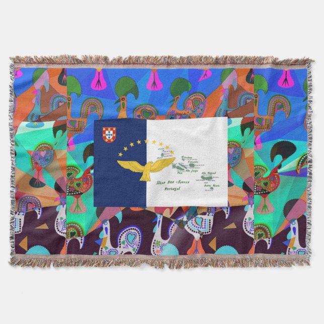 Galo de Barcelos, Portugal Throw Blanket (Front)