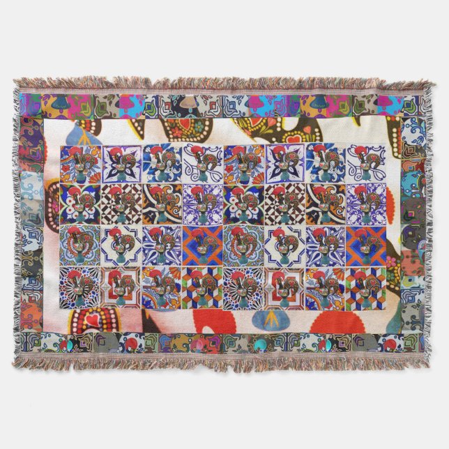Galo de Barcelos, Portugal Throw Blanket (Front)