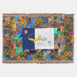 Galo de Barcelos, Portugal Throw Blanket