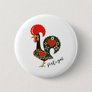 Galo de Barcelos Portuguese Rooster 6 Cm Round Badge
