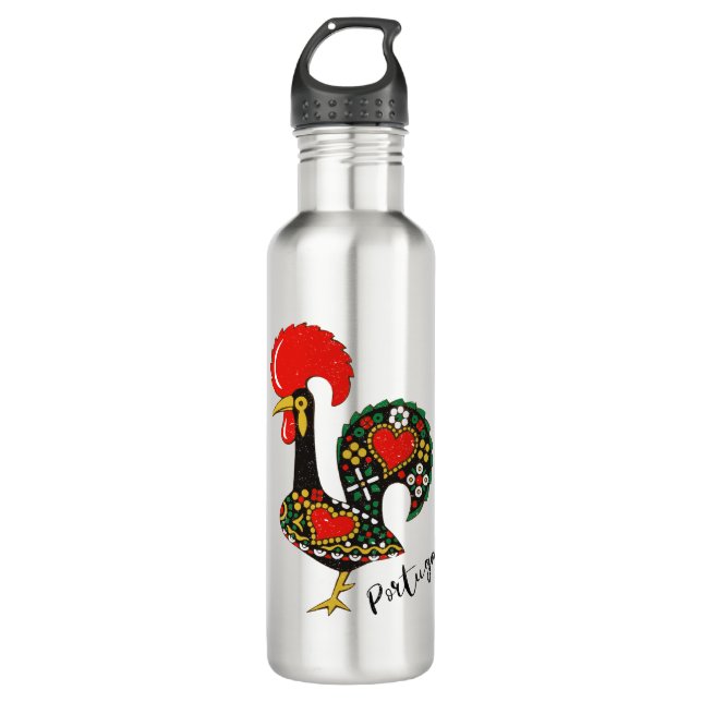 Galo de Barcelos Portuguese Rooster 710 Ml Water Bottle (Front)