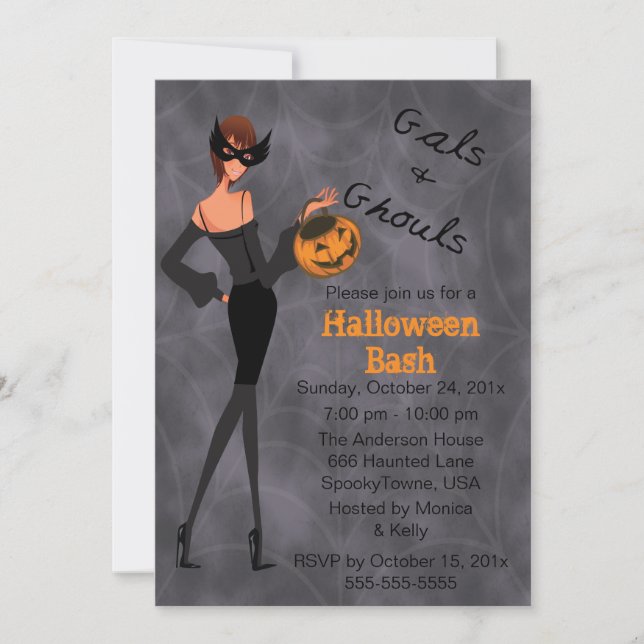 Gals and Ghouls Halloween Party Invitation (Front)