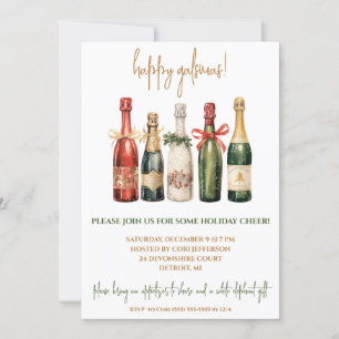 Galsmas, Friendsmas, Champagne Holiday Party Invitation