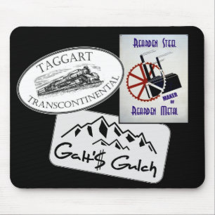 "Galt's Gulch", "Taggart Transco...", "Rearden..." Mouse Mat