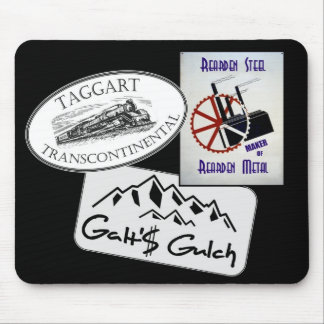 "Galt's Gulch", "Taggart Transco...", "Rearden..." Mouse Mat