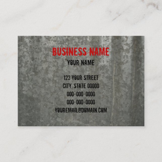 Galvanised Corrugated Sheet Metal Business Card (Front)