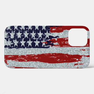 Galvanised metal look and flag iPhone 12 case