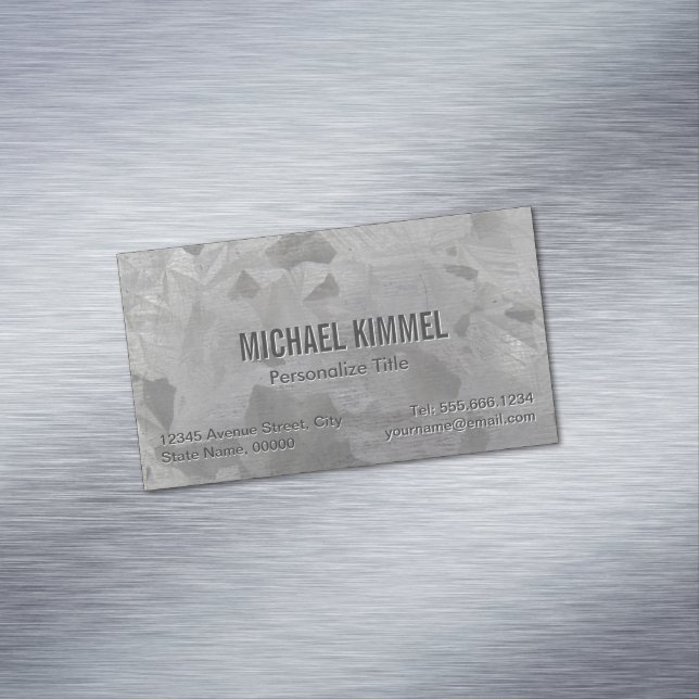 Galvanised Metal Look Magnetic Business Card (In Situ)