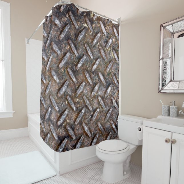 Galvanised Metal Shower Curtain (In Situ)