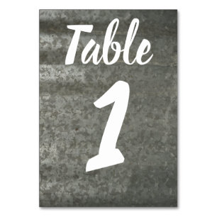 Galvanised Sheet Metal Table Number
