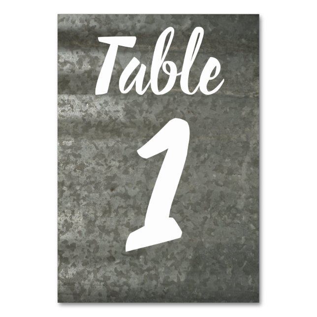 Galvanised Sheet Metal Table Number (Front)