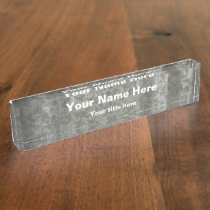 Galvanised Steel Desk Name Plate