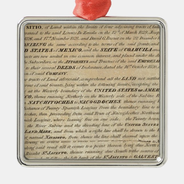 Galveston Bay and Texas Land Company Metal Tree Decoration (Front)