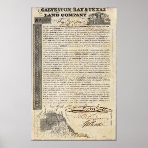 Galveston Bay and Texas Land Company Poster