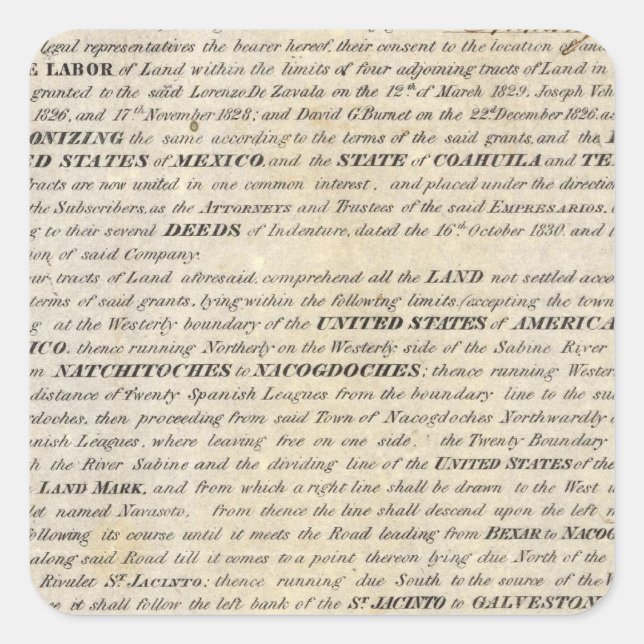 Galveston Bay and Texas Land Company Square Sticker (Front)