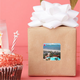 Galveston Beach "Happy Father's Day" Square Sticker