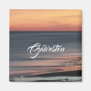 Galveston Beach Sunset Travel Souvenir Custom Magnet