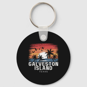 Galveston Island Beach Texas Surfing Surfer Key Ring