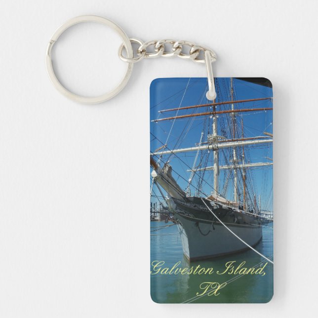 Galveston Island Elissa Ship Photo key chain (Front)