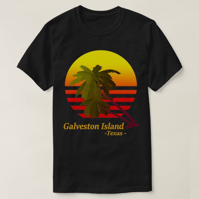 GALVESTON ISLAND, TEXAS BEACH SUNSET VACATION SOUV T-Shirt (Design Front)