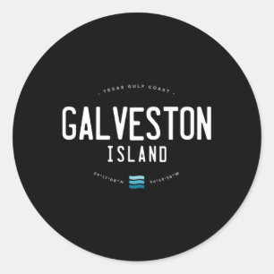 Galveston Island Texas Beach Waves Classic Round Sticker