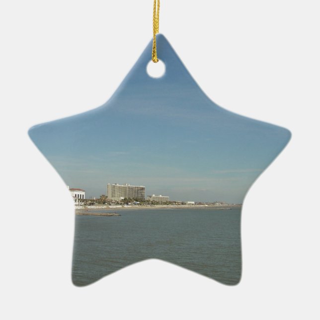 Galveston Island, Texas Ceramic Tree Decoration (Front)
