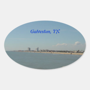 Galveston Island, Texas Oval Sticker