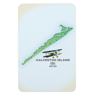 Galveston Island Texas USA map Magnet