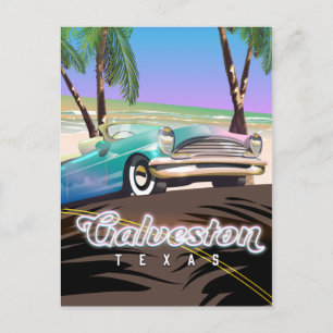 Galveston Island Texas USA map Postcard