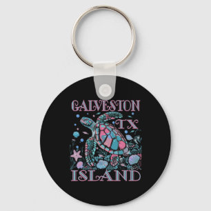 Galveston Island Tx Turtle Lover Colorful Beach So Key Ring